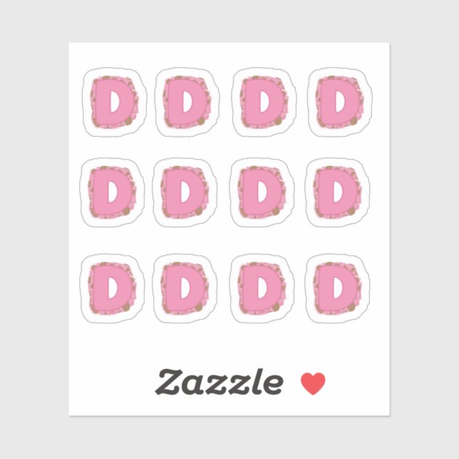 Pegatina Coffee Letter D: Monogram Initial Sheet (Hoja)