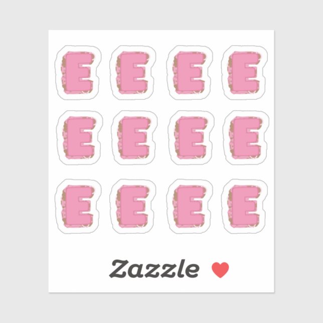 Pegatina Coffee Letter E: Monogram Initial Sheet (Hoja)