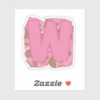 Pegatina Coffee Letter W: Monogram Initial 