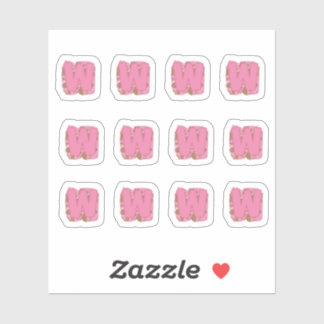 Pegatina Coffee Letter W: Monogram Initial Sheet