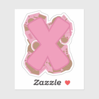 Pegatina Coffee Letter X: Monogram Initial 