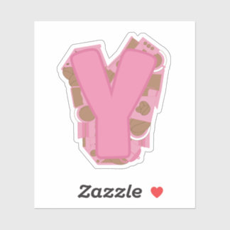 Pegatina Coffee Letter Y: Monogram Initial 