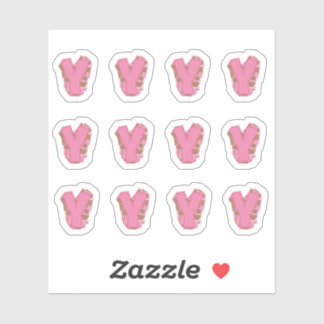 Pegatina Coffee Letter Y: Monogram Initial Sheet