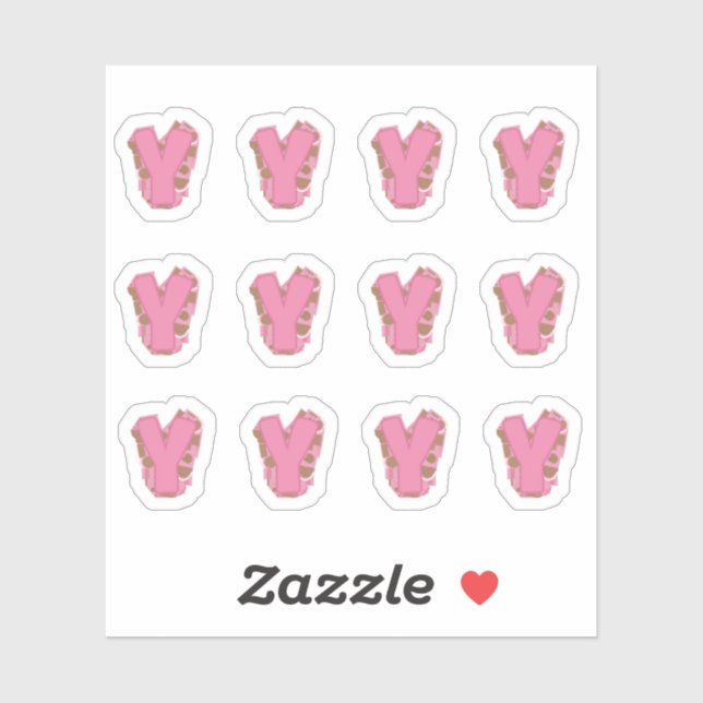 Pegatina Coffee Letter Y: Monogram Initial Sheet (Hoja)