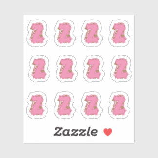 Pegatina Coffee Letter Z: Monogram Initial Sheet