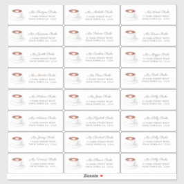 Pegatina Coffee Love is Brewing Bridal Shower Guest Address