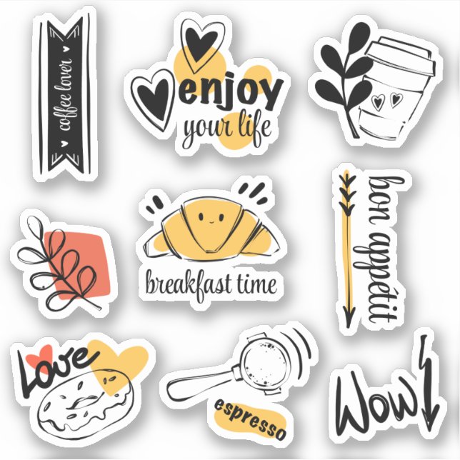 Pegatina Coffee Lover Tink Sketch (Anverso)