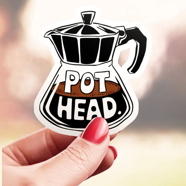 Pegatina Coffee Pot Head Lover Vinyl (Subido por el creador)