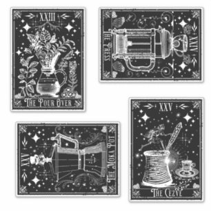 Pegatina Coffee Tarot Cards
