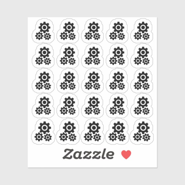 Pegatina Cogs Gears Steampunk Mechank Icono Bujo Planner (Hoja)