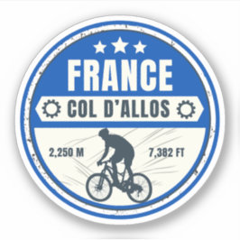 Pegatina Col d'Allos, tour en bicicleta por los Alpes franc