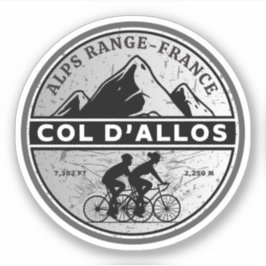 Pegatina Col d'Allos, tour en bicicleta por los Alpes franc