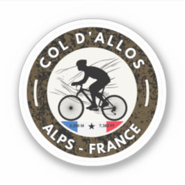 Pegatina Col d'Allos, tour en bicicleta por los Alpes franc