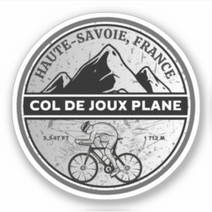 Pegatina Col de Joux Plane Alpes franceses tour en biciclet