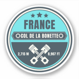 Pegatina Col de la Bonette Alpes franceses tour en moto