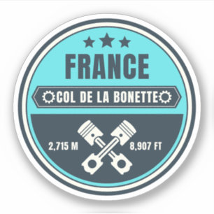 Pegatina Col de la Bonette Alpes franceses tour en moto