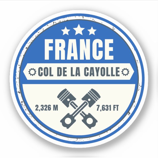 Pegatina Col de la Cayolle french Alpes motobike tour (Anverso)