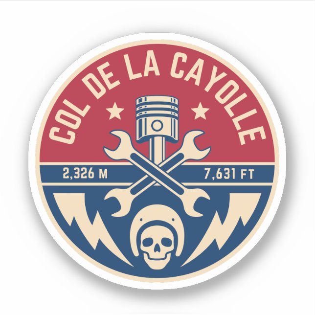 Pegatina Col de la Cayolle french Alpes motobike tour (Anverso)