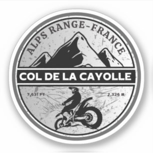 Pegatina Col de la Cayolle tour en moto por los Alpes franc