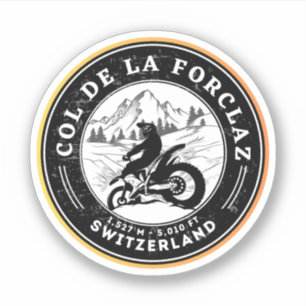 Pegatina Col de la Forclaz tour en moto por los Alpes suizo