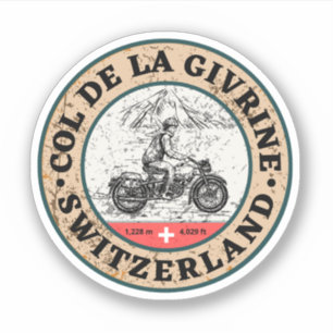 Pegatina Col de la Givrine Alpes suizos regalos para motoci