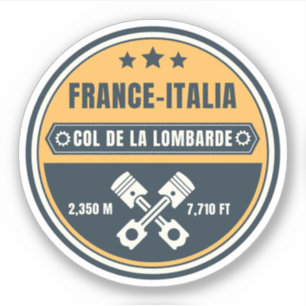 Pegatina Col de la Lombarde Alpes franceses tour en moto