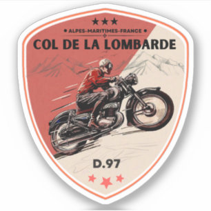 Pegatina Col de la Lombarde Alpes franceses tour en moto