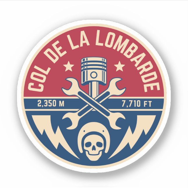 Pegatina Col de la Lombarde french Alpes motobike (Anverso)