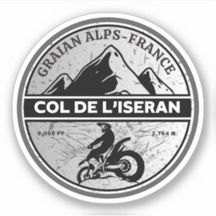 Pegatina Col de l'Iseran francés Alpes tour en moto