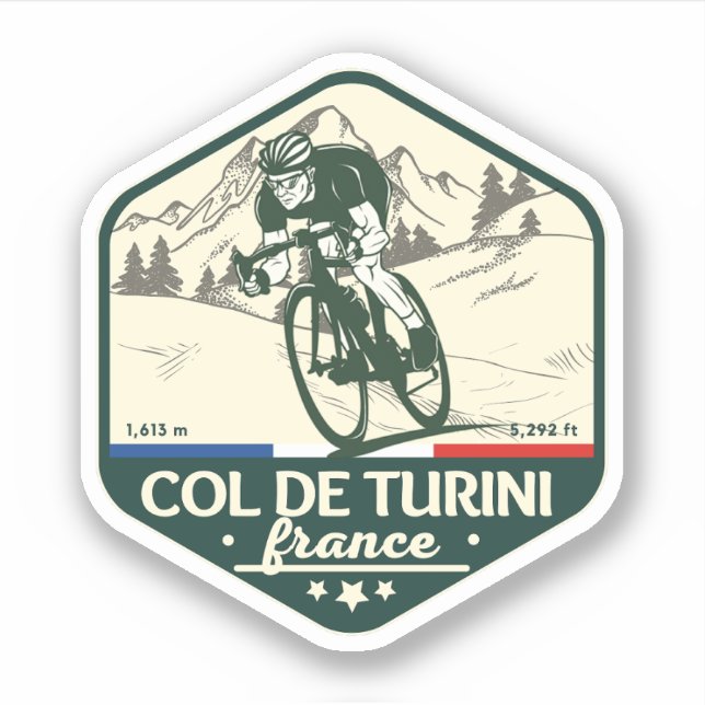 Pegatina Col de Turini, Alpes Marítimos (Anverso)