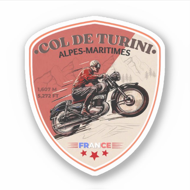 Pegatina Col de Turini, Alpes Marítimos (Anverso)