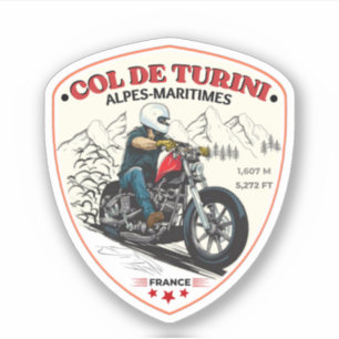 Pegatina Col de Turini, Alpes Marítimos