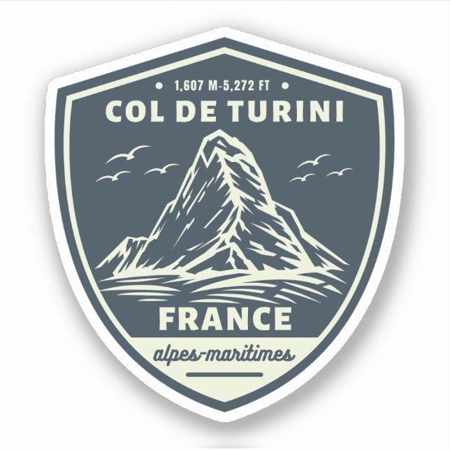 Pegatina   Col de Turini, Alpes Marítimos  (Anverso)