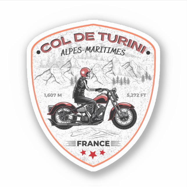 Pegatina Col de Turini, Alpes Marítimos (Anverso)