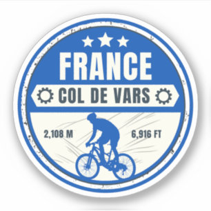 Pegatina Col de Vars tour en bicicleta por los Alpes france