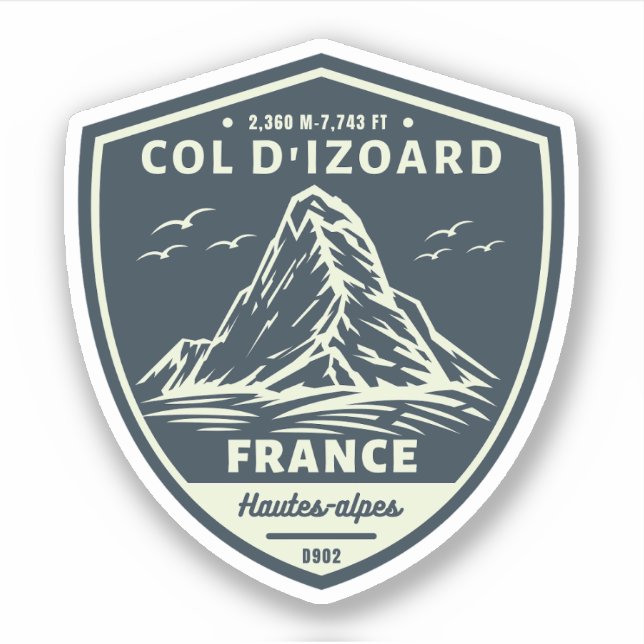 Pegatina   Col d'Izoard D 902 Macizo del Queyras (Anverso)