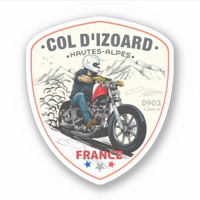 Pegatina Col d'Izoard D 902 Macizo del Queyras (Anverso)
