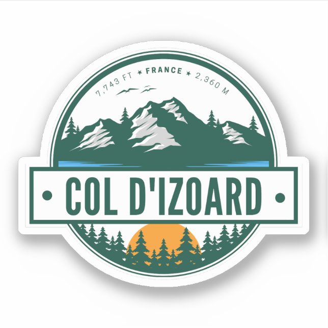 Pegatina Col d'Izoard D 902 Macizo del Queyras (Anverso)