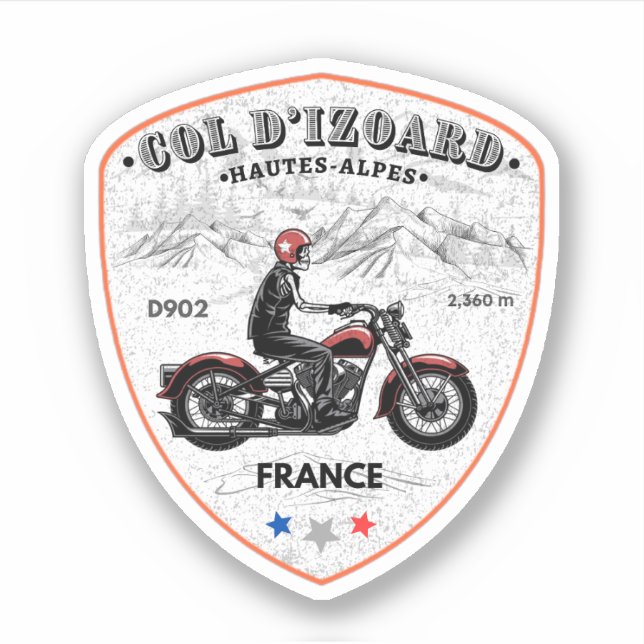 Pegatina Col d'Izoard D 902 Macizo del Queyras (Anverso)