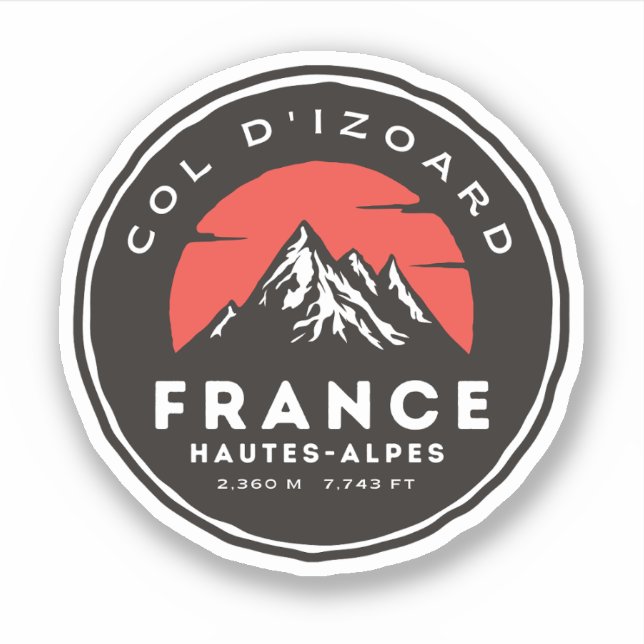 Pegatina Col d'Izoard D 902 Macizo del Queyras (Anverso)