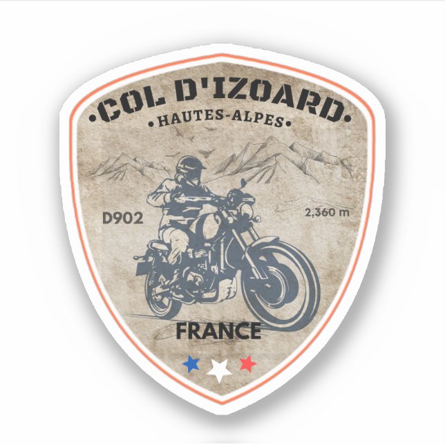Pegatina Col d'Izoard D 902 Macizo del Queyras (Anverso)