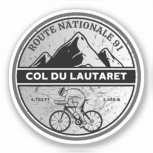 Pegatina Col du Lautaret Alpes franceses recorrido en bicic