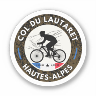 Pegatina Col du Lautaret Alpes franceses recorrido en bicic