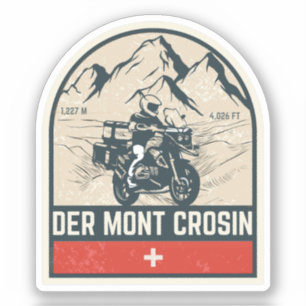 Pegatina Col du Mont Crosin recorrido en moto por los Alpes