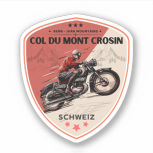 Pegatina Col du Mont Crosin recorrido en moto por los Alpes