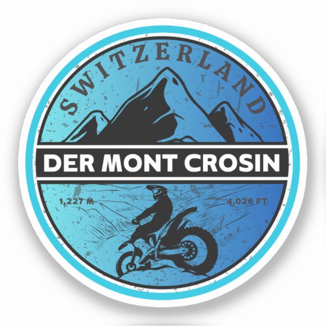 Pegatina Col du Mont Crosin tour en moto (Anverso)
