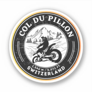 Pegatina Col du Pillon recorrido en moto por los Alpes suiz