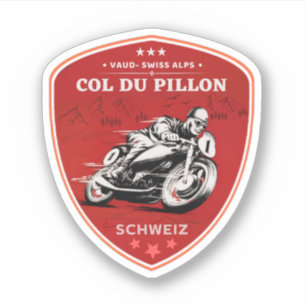 Pegatina Col du Pillon recorrido en moto por los Alpes suiz
