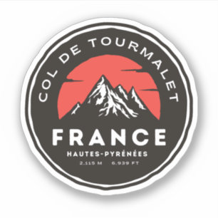 Pegatina Col du Tourmalet-paseo en moto por el paso de mont