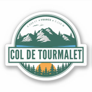 Pegatina Col du Tourmalet-paseo en moto por el paso de mont
